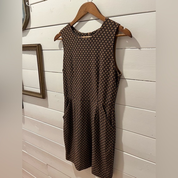 ANONYME navy & brown patterned dress size S - Picture 8 of 9